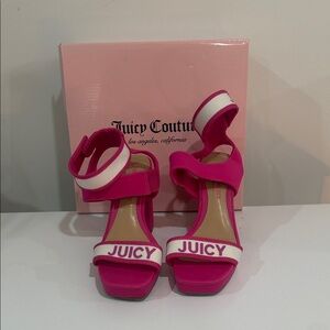 Juicy Couture Fuchsia and White Sandals